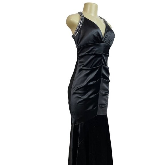 Xscape by Johanna Chen Women’s Black Evening Maxi Dress Sz 10 - Picture 5 of 13